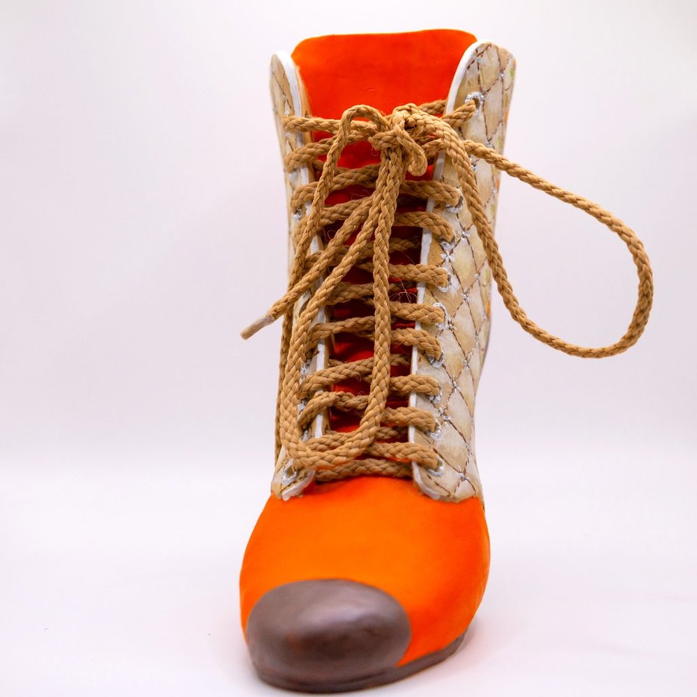 Handpainted Victorian Planter Boot